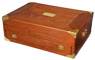 Mahogany Brass Mounted Silver Chest