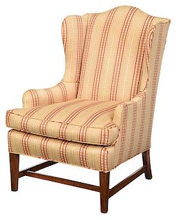 Federal Style Walnut Upholstered Easy Chair