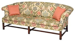 Chippendale Style Upholstered Mahogany Sofa