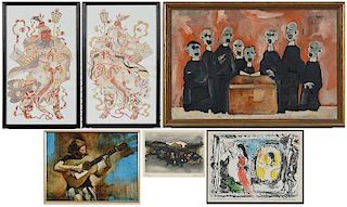 Six Miscellaneous Framed Artworks