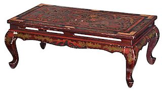 A Chinese Lacquer Decorated Low Table