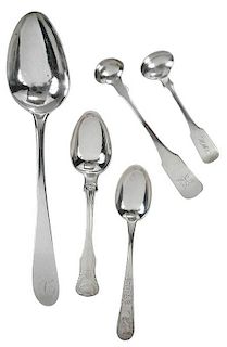 13 Pieces Southern Coin Silver Flatware