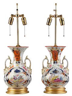 Pair of Chinoiserie Vases Fitted as Lamps