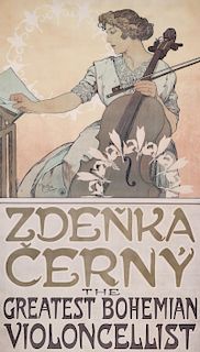 ALPHONSE MUCHA LITHOGRAPH POSTER FOR ZDENKA CERNY -1913