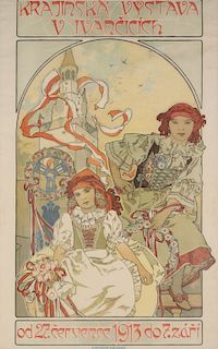 ALPHONSE MUCHA POSTER FOR COUNTRY EXHIBITION IN IVANICE