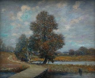 GEORGE VAN MILLETT (1864-1953) OIL ON ARTIST'S BOARD
