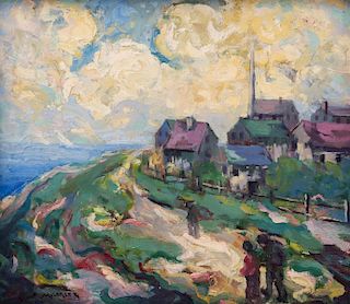 ABRAM MOLARSKY (1880-1955) CAPE COD OIL ON BOARD