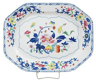 Large Platter Brightly Decorated with Florals