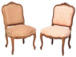 Pair of Provincial Louis XV Style Side Chairs