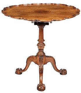 Chippendale Style Mahogany Pie Crust Tea Table