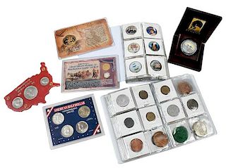 Security Box with Medals, Tokens, Foreign Coins