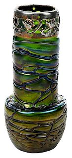 Threaded Art Glass Vase