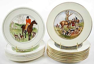15 Spode and Wedgwood Hunt Themed Plates