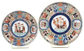 Two Japanese Imari Export Plates