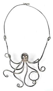 Sheasby Quinton Sterling Octopus Necklace