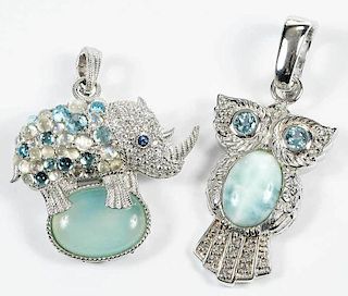 Judith Ripka Silver Pendant & Silver Owl Pendant