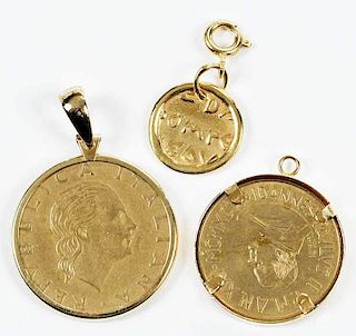 Three Italian Coin Pendants
