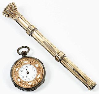Antique Pocket Watch and Retractable Pencil/Pen