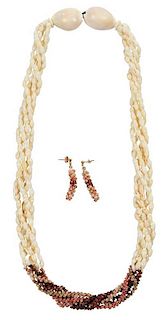 Niihau Shell Necklace and Earrings