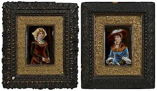 Two Finely Painted Porcelain Plaques
