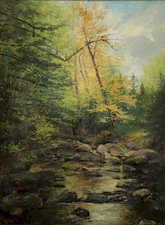 FROST, George A. Oil on Canvas. Forest Stream.