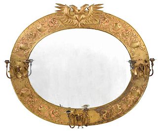 Unusual Pierced Brass Double Eagle Mirror