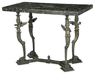 Roman Style Patinated Bronze Center Table