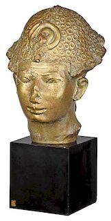 Cast Bronze Egyptian Style Bust