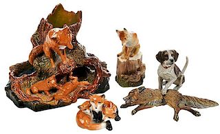 Four Fox Figurines