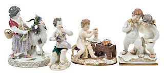 Four Meissen Porcelain Figurines of Children
