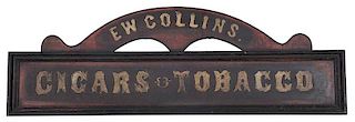 Vintage Cigar Store Sign, E.W. Collins