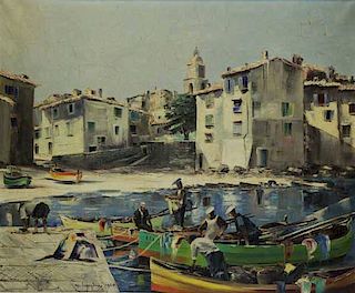 LEGENDRE, Maurice. Oil on Canvas. Fishermen in