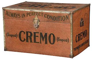 Large Scale Vintage Cremo Painted Tole Humidor