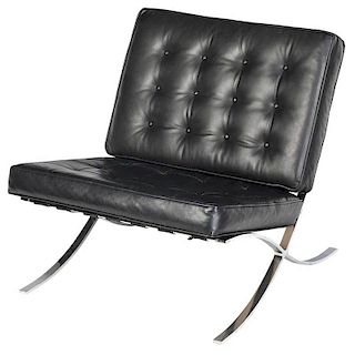 Chrome and Black Leather Barcelona Chair
