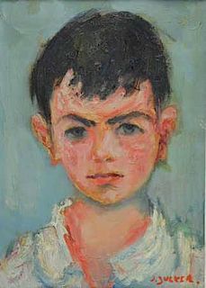 ZUCKER, Jacques. Oil on Canvas. Portrait of a Boy.