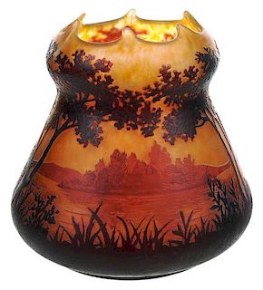 Daum Cameo Art Glass Vase