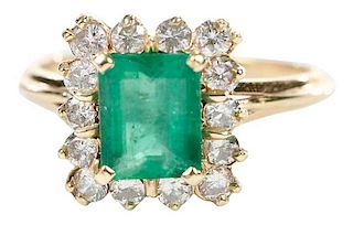 14kt. Emerald and Diamond Ring