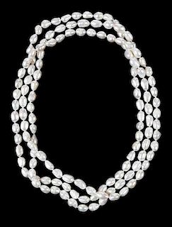 Long Strand Baroque Pearl Necklace