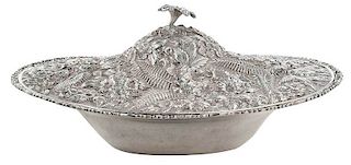Sterling Repousse Oval Small Entree