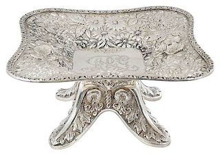 Kirk Repousse Coin Silver Square Top Compote