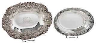 Two Kirk Repousse Sterling Oval Bowls