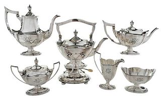 Six Piece Plymouth Sterling Tea Service