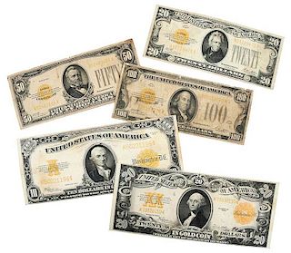 Currency Lot of Gold Certificates