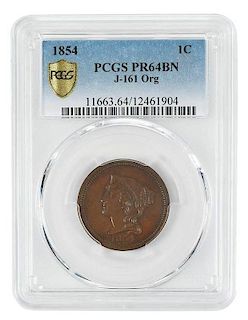 1854 Large Cent Pattern J-161 PCGS PR64BN