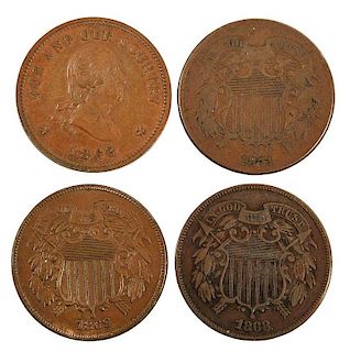Run of U.S. Two Cent Pieces