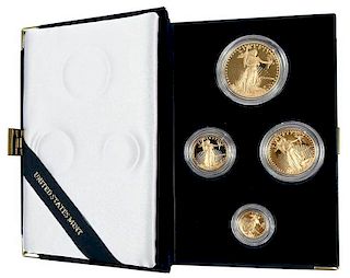 1988 Four Coin American Gold Eagle Set