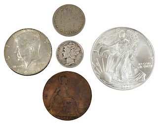 Group of U.S. and Foreign Coins and Currency