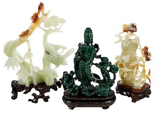 Three Carved Stone Figural Objects