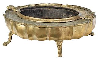 Baroque Brass Cartouche Form Basin