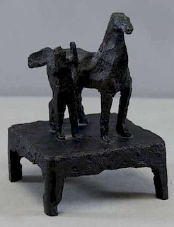 GUIRAMAND, Paul. Bronze Figure with Horse.